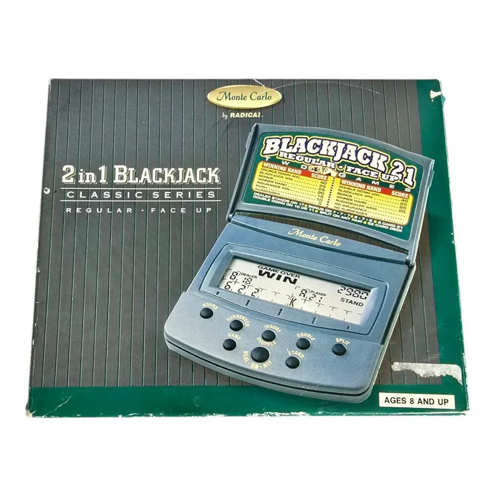 Vintage Radica Monte Carlo Blackjack 21 Regular & Face Up 2255 w/ Original Box